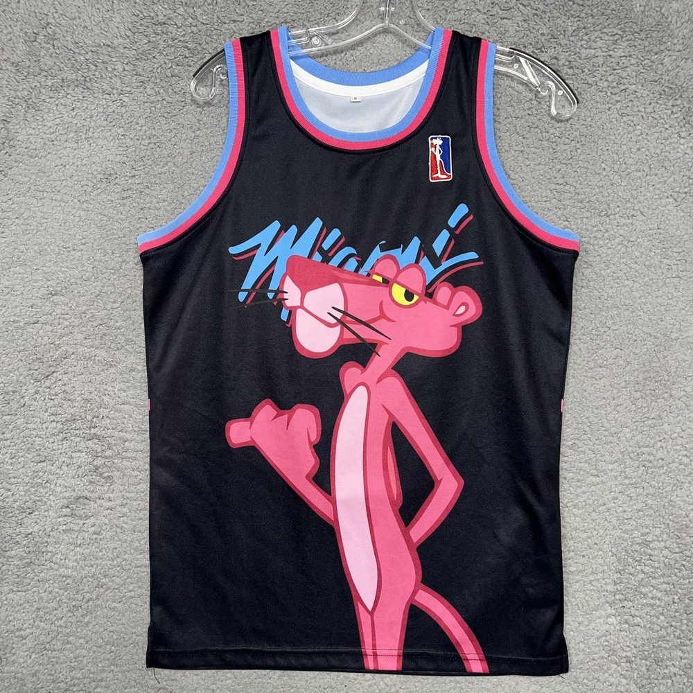 Pink Panther Basketball Jersey Adult Sz Small #3 Black Pink Miami Vice Tank Top‎